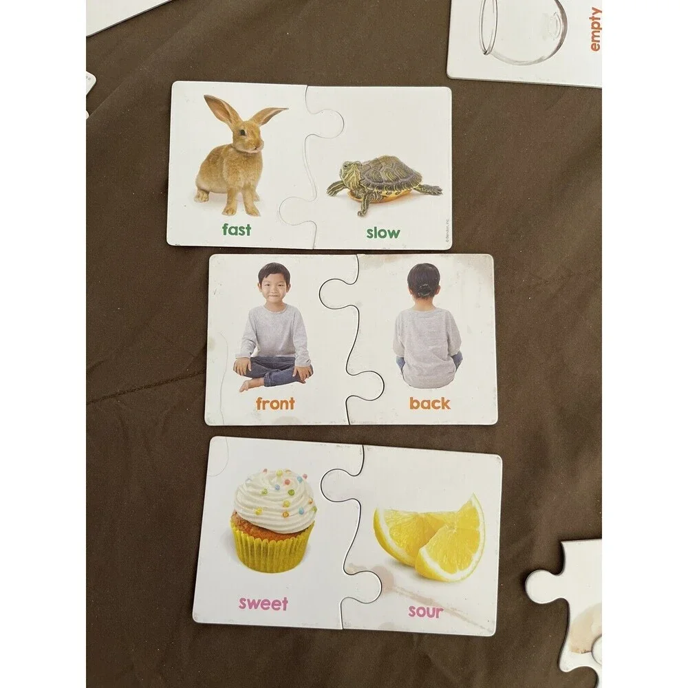 Opposite Learning Preschool Puzzle Pairs 14 Double Sided Puzzles Learning Cards